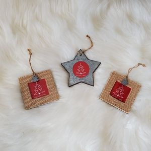 Set of three Rustic Picture Frame Ornaments